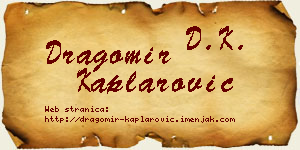 Dragomir Kaplarović vizit kartica